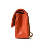 Burnt Orange Lambskin Quilted Classic Flap Medium Gold Hardware - Image 3