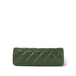 25A Khaki Green Lambskin Quilted Nano Kelly Shopper Aged Gold Hardware - Image 5