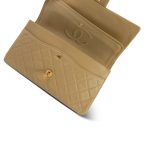 Beige Lambskin Quilted Medium Classic Flap GHW - Image 11