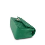 17S Green Chevron Caviar Quilted Mini Rectangular Flap Silver Hardware - Image 4
