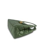 25A Khaki Green Lambskin Quilted Nano Kelly Shopper Aged Gold Hardware - Image 6