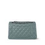 20B Blue Caviar Quilted Classic Flap Small Silver Hardware - Image 4