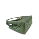 25A Khaki Green Lambskin Quilted Nano Kelly Shopper Aged Gold Hardware - Image 7