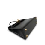 Mini Kelly 20 Noir Chèvre Gold Plated A Stamp - Image 9
