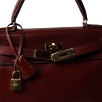 Vintage Kelly 28 Rouge H Box Calfskin Gold Plated (W) Stamp - Image 10