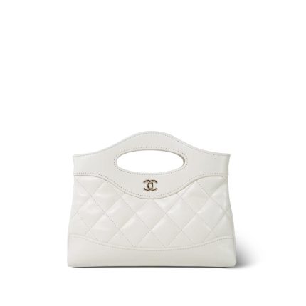 White 31 Nano Shopping Bag Light Gold Hardware