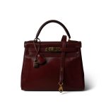 Vintage Kelly 28 Rouge H Box Calfskin Gold Plated (W) Stamp - Image 9
