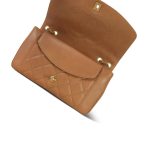 Caramel Lambskin Quilted Medium Diana Double Flap Aged Gold Hardware - Image 13