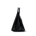 Birkin 35 Black Box Calfskin Gold Plated G Square Stamp - Image 7