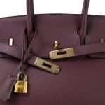 Birkin 30 Bordeaux Veau Togo Gold Plated A Stamp - Image 6