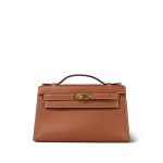 Kelly Pochette Gold Swift Gold Plated B Stamp