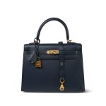 Kelly Sellier 25 Bleu Indigo Epsom Gold Plated Y Stamp
