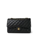 Black Jumbo Caviar Quilted Classic Flap GHW