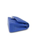 Blue Lambskin Quilted Medium Classic Flap Silver Hardware - Image 6