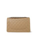 Beige Clair Caviar Quilted Jumbo Classic Flap SHW - Image 3
