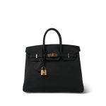 Birkin 25 Noir Veau Togo Gold Plated W Stamp