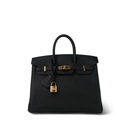 Birkin 25 Noir Veau Togo Gold Plated W Stamp