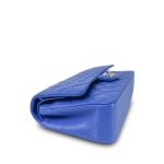 Blue Lambskin Quilted Medium Classic Flap Silver Hardware - Image 7