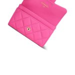 22K Pink Caviar Quilted Classic Flap Card Holder LGHW - Image 11