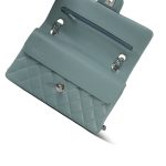 20B Blue Caviar Quilted Classic Flap Small Silver Hardware - Image 14