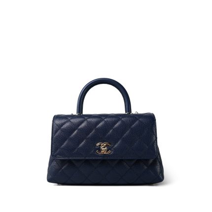 Navy Caviar Quilted Small Coco Handle LGHW