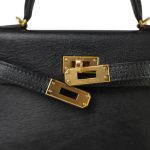 Mini Kelly 20 Noir Chèvre Gold Plated A Stamp - Image 19
