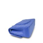 Blue Lambskin Quilted Medium Classic Flap Silver Hardware - Image 9