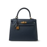 Kelly Sellier 25 Bleu Indigo Epsom Gold Plated Y Stamp - Image 3
