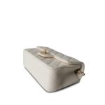 21S White / Ivory Caviar Quilted Mini Top Handle Aged Gold Hardware - Image 6