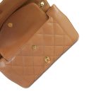 Caramel Lambskin Quilted Medium Diana Double Flap Aged Gold Hardware - Image 12