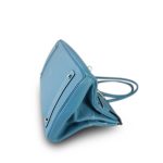 Shoulder Birkin 42 JPG Bleu Jean Clemence Palladium Plated [J] Stamp - Image 13