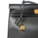 Herbag Zip PM 31 Black and Ecru Toile H Berline Vache Hunter Gold Plated B Stamp - Image 16