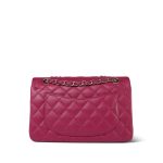 Dark Pink Caviar Quilted Classic Flap Small Light Gold Hardware - Image 4