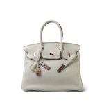 Birkin 30 Beton Clemence Rose Gold Plated D Stamp - Image 4