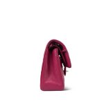 Dark Pink Caviar Quilted Classic Flap Small Light Gold Hardware - Image 5