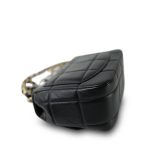 Black Lambskin Quilted Monacoco Mini Square Flap Light Gold Hardware - Image 9