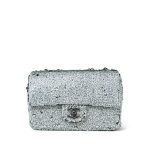 Black & White Reversible CC Logo Sequin Mini Single Flap Ruthenium Hardware - Image 4