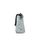Black & White Reversible CC Logo Sequin Mini Single Flap Ruthenium Hardware - Image 6