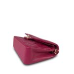 Dark Pink Caviar Quilted Classic Flap Small Light Gold Hardware - Image 8