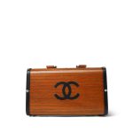 Chanel Brown Wooden Vanity Case Silver Hardware - Image 9