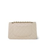 20C Light Beige Caviar Quilted Classic Flap Medium Light Gold Hardware - Image 4