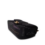 22P Small Black Denim Quilted Single Flap AGHW - Image 11