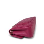 Dark Pink Caviar Quilted Classic Flap Small Light Gold Hardware - Image 12