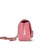 23K Pink Patent Camellia Single Flap Bag Light Gold Hardware - Image 7
