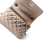 21S Gold Metallic Lambskin Quilted Trendy CC Small Light Gold Hardware - Image 14