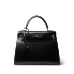 Vintage Kelly 28 Black Box Calfskin Gold Plated - Image 5