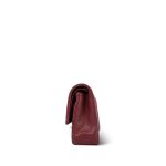 18C Dark Red Glittery Caviar Quilted Classic Flap Aged Gold Hardware - Image 2