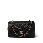 21B Black Lambskin Quilted Classic Flap Small Rose Gold Hardware - Image 16