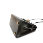 Mini Kelly 20 Dark Brown Box Calfskin Gold Plated O Circle Stamp - Image 9