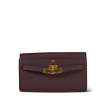 Kelly Wallet To Go Bordeaux Epsom Gold Plated U Stamp - Image 4